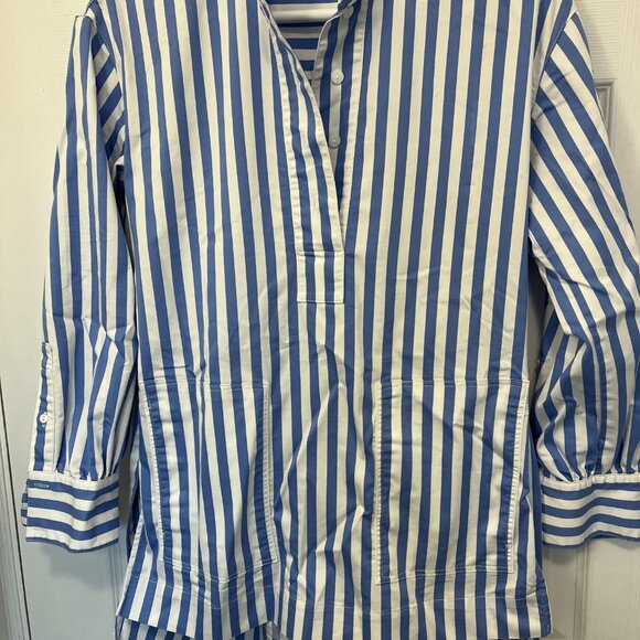 Club Monaco blue and white stripped top - Picture 3 of 8